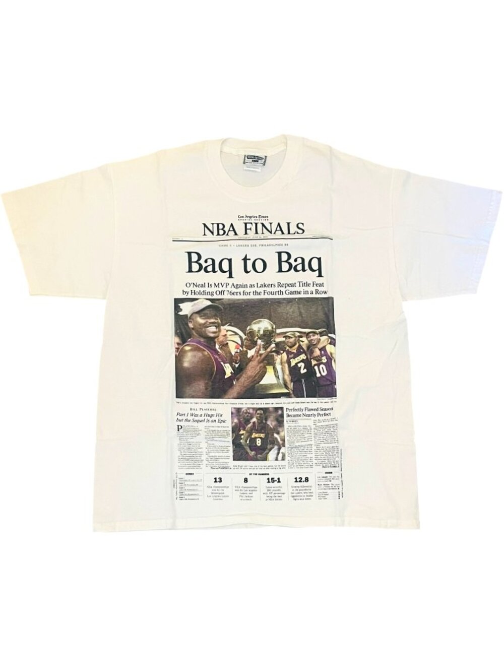 Vintage LA Lakers LG T-Shirt 2001 NBA Champions Baq to Baq Kobe Bryant Shaq